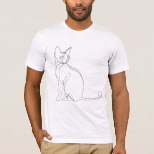 Camiseta Diseño minimalista de gato Sphynx dibujado a mano