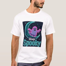 Camiseta Diseño minimalista de luna y fantasma "Mantén lo e