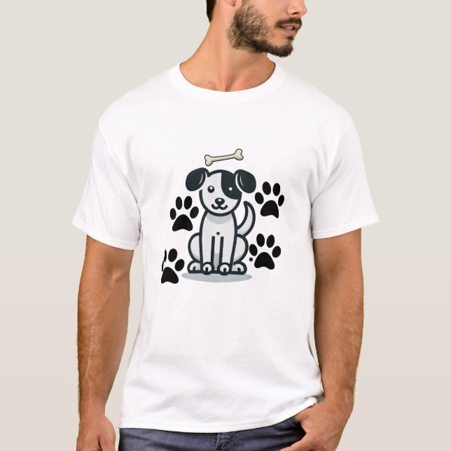 Camiseta Diseño minimalista de perros (Anverso)