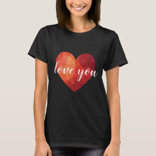 Camiseta Diseño minimalista el corazón rojo te ama