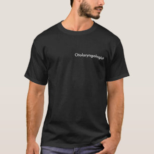 Camiseta Diseño minimalista Otolaringólogo Blanco sobre Neg