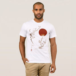 Camiseta Diseño minimalista zen japonés de sol y rama de ci
