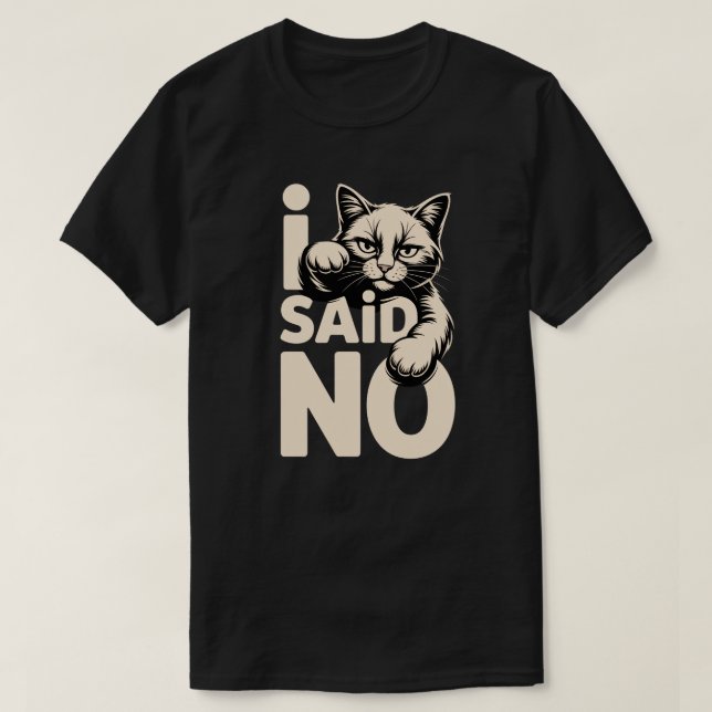 Camiseta Diseño Mínimo de Gato Dije Que No (Diseño del anverso)