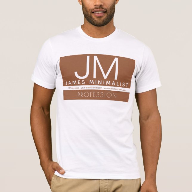 Camiseta Diseño minimo profesional moderno | Marrón y blanc (Anverso)
