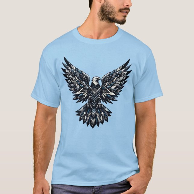 Camiseta Diseño minucioso de la majestad del águila geométr (Anverso)