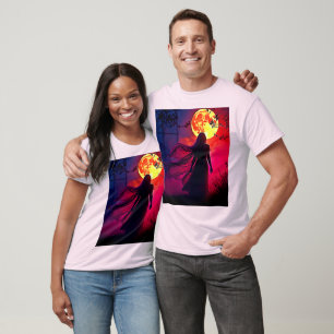 Camiseta Diseño misterioso de la sombra de la luna roja