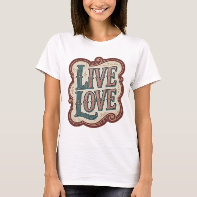 Camiseta Diseño Modern Teal VIVE AMA (Anverso)