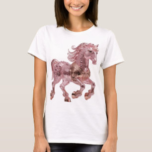 Camiseta Diseño moderno atrevido de UNICORNIO ROSA de plata