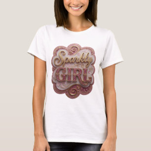 Camiseta Diseño moderno chica brillante dorada icónica
