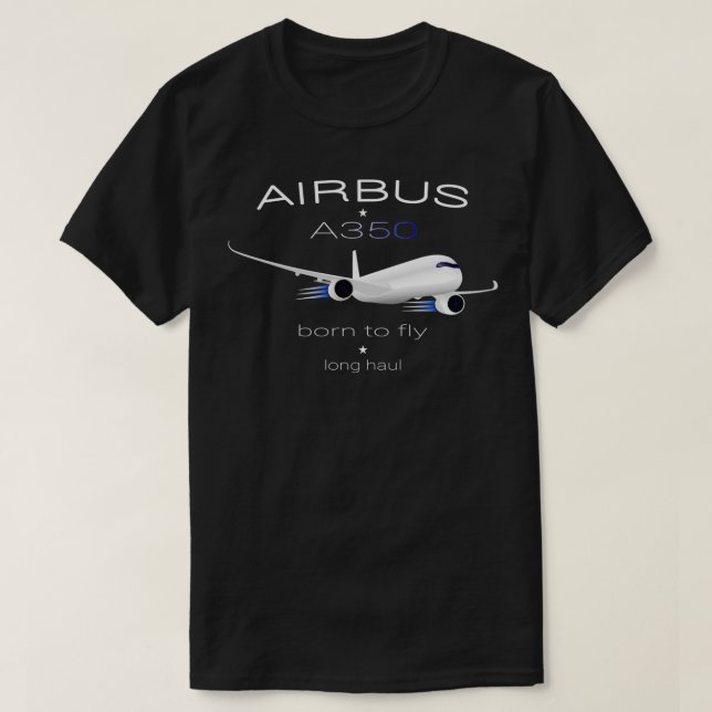 Camiseta Diseño moderno de la aeronave Airbus A350 (Diseño del anverso)
