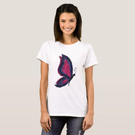 Camiseta Diseño moderno de mariposa de estilo hitech, púrpu
