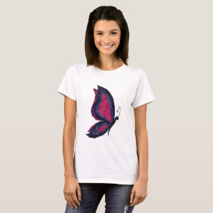 Camiseta Diseño moderno de mariposa de estilo hitech, púrpu