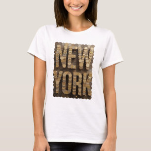 Camiseta Diseño Moderno de Oro NEW YORK