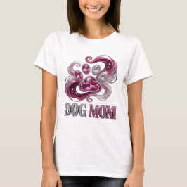 Camiseta Diseño moderno DOG MOM plateado icónico