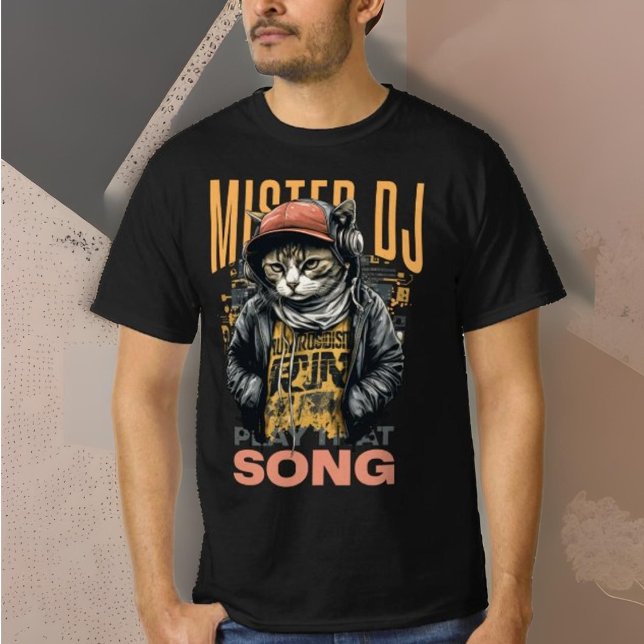 Camiseta Diseño moderno Funny Deejay gato Techno música Bla (Subido por el creador)