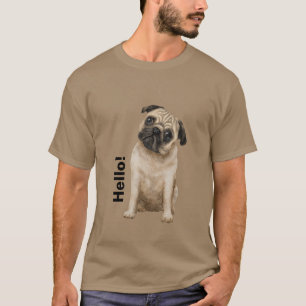 Camiseta Diseño moderno Hola Bulldog hombres beige