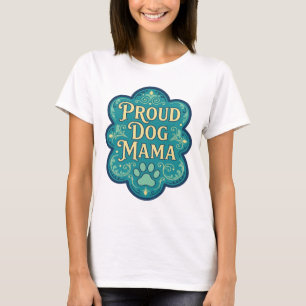 Camiseta Diseño moderno PROUD DOG MAMA amarillo fresco