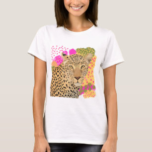 Camiseta Diseño moderno y colorido de leopardo
