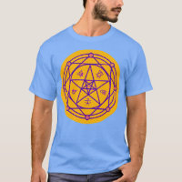 Diseño morado y amarillo de símbolos de alquimia g