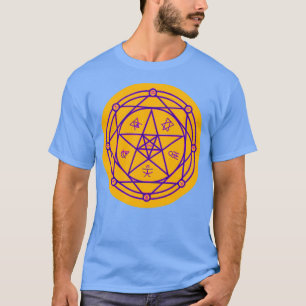 Camiseta Diseño morado y amarillo de símbolos de alquimia g