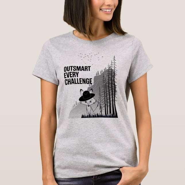 Camiseta Diseño motivacional de Fox inteligente (Anverso)