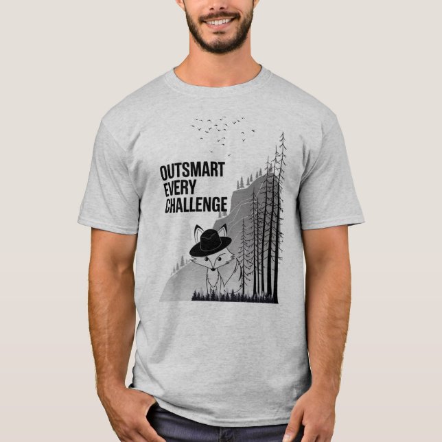 Camiseta Diseño motivacional de Fox inteligente (Anverso)