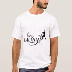 Camiseta diseño motivacional de gimnasia sana viva