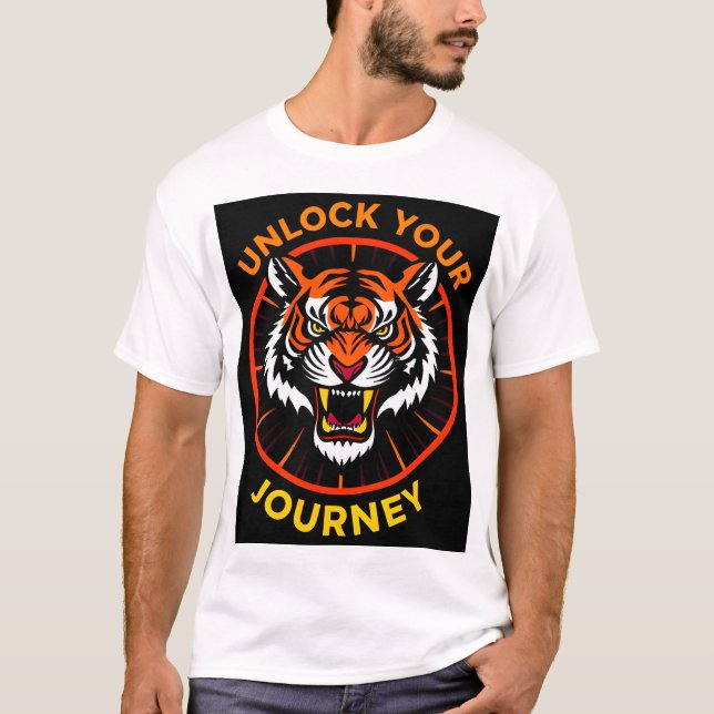 Camiseta Diseño Motivacional del Tigre Feroz – Fuerza Poder (Anverso)
