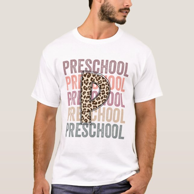 Camiseta Diseño multicolor preescolar con leopardo P (Anverso)