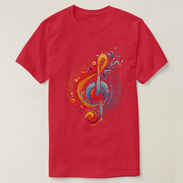 Camiseta Diseño musical colorido 1 (Diseño del anverso)