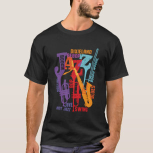 Camiseta Diseño Musical Para Jazz Dixieland Swing Blues Hom