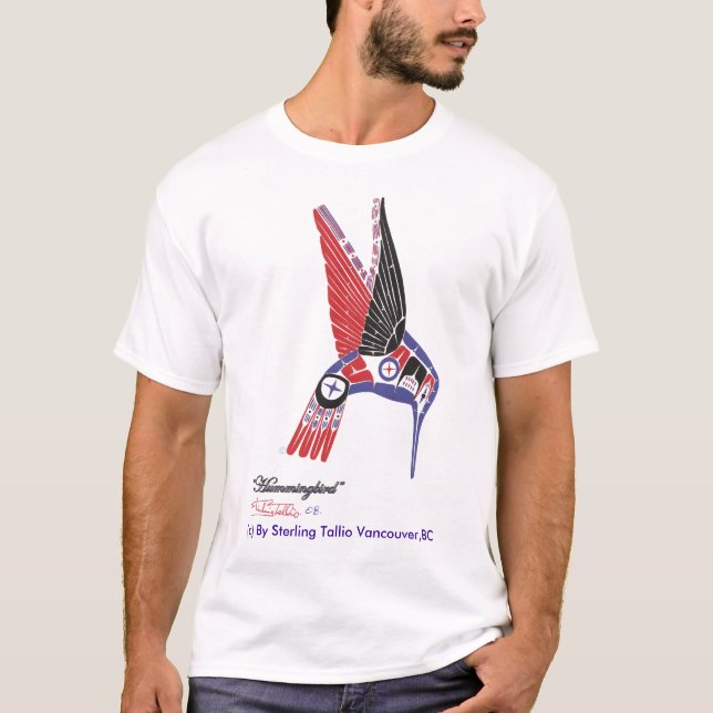 Camiseta Diseño nativo del colibrí del artista de la (Anverso)