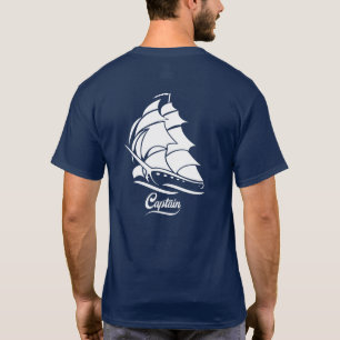 Camiseta Diseño Náutico Ancla Barco de Vela Capitán