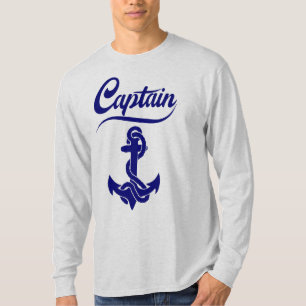 Camiseta Diseño Náutico Ancla Barco de Vela Capitán