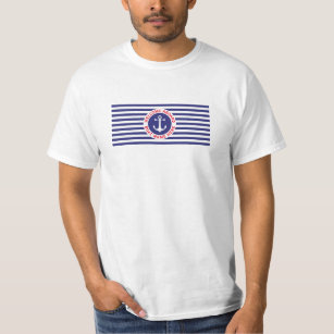 Camiseta Diseño náutico con franjas de la marina en camiset