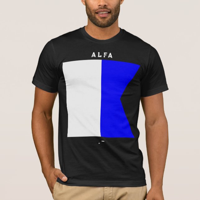 Camiseta Diseño náutico de código Morse de bandera de señal (Anverso)