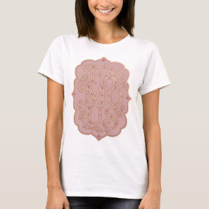 Camiseta Diseño Negrita FAMOSO Oro Icónico