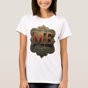 Camiseta Diseño Negrita Icónico Naranja ME EST 1982