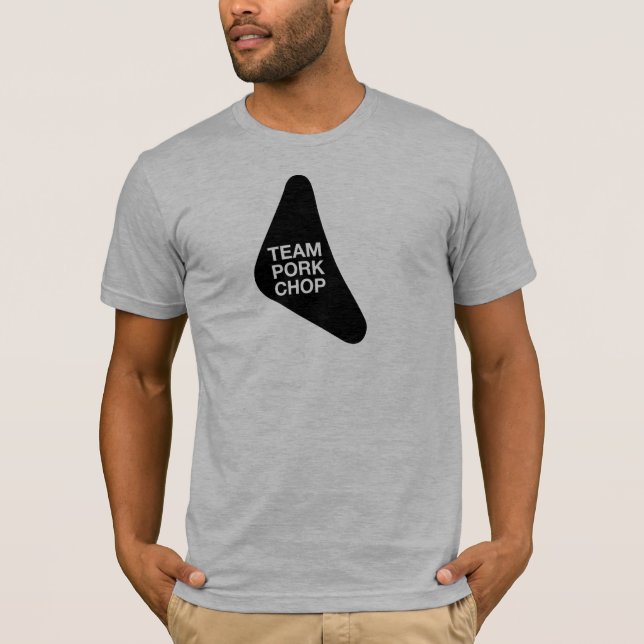 Camiseta Diseño negro de la chuleta de cerdo (Anverso)