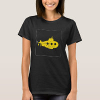 diseño negro de T-Shirt, submarino amarillo