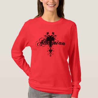 Camiseta Diseño negro original de Eagle del albanés en rojo