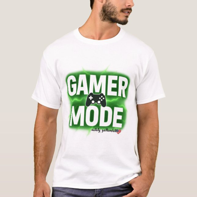 Camiseta Diseño Neon Verde Modo Jugador (Anverso)