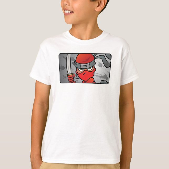 Camiseta Diseño Ninja rojo personalizable (Anverso)