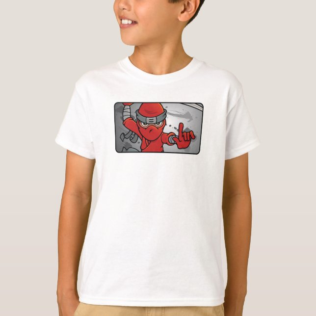 Camiseta Diseño Ninja rojo personalizable (Anverso)