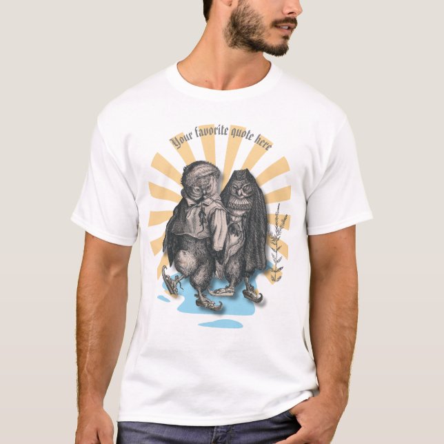 Camiseta Diseño nostálgico estilo retro de búhos de patinaj (Anverso)