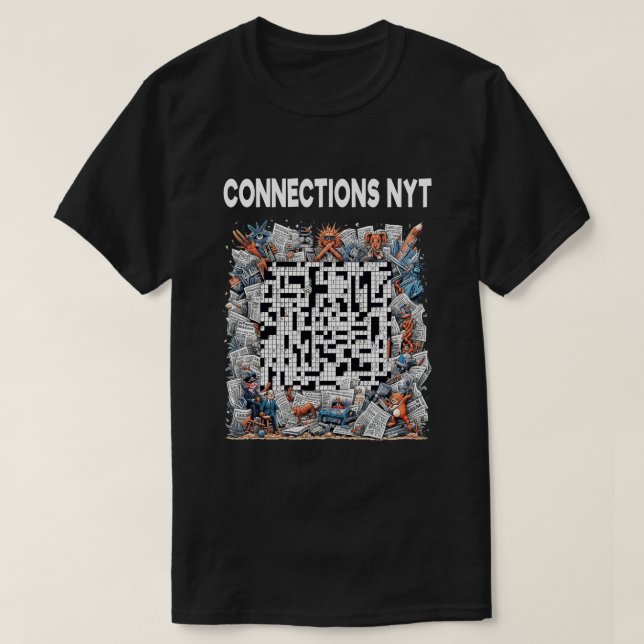 Camiseta Diseño NYT de conexiones elegantes negro (Diseño del anverso)