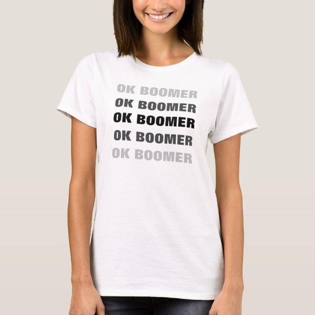 Camiseta Diseño OK BOOMER repetido (Anverso)