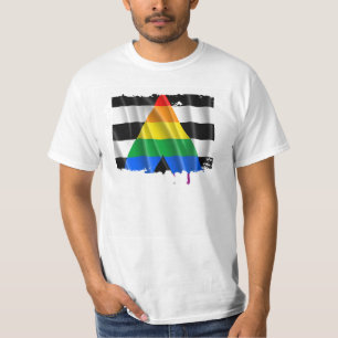 CAMISETA DISEÑO ONDULADO DE LA BANDERA RECTA DEL ALIADO