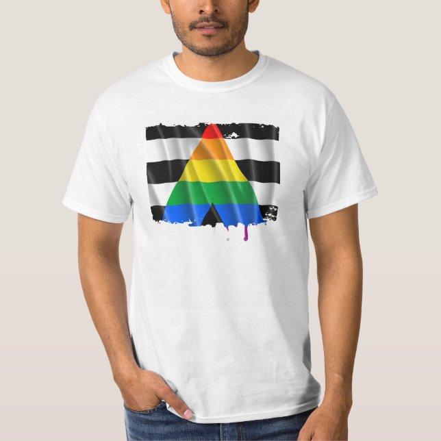 CAMISETA DISEÑO ONDULADO DE LA BANDERA RECTA DEL ALIADO (Anverso)