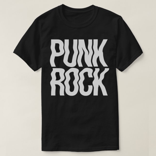 Camiseta Diseño ondulado de rock de punk (Diseño del anverso)